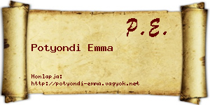 Potyondi Emma névjegykártya